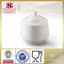 Wholesale gadgets promotion porcelain ware, white sugar bowl with lid